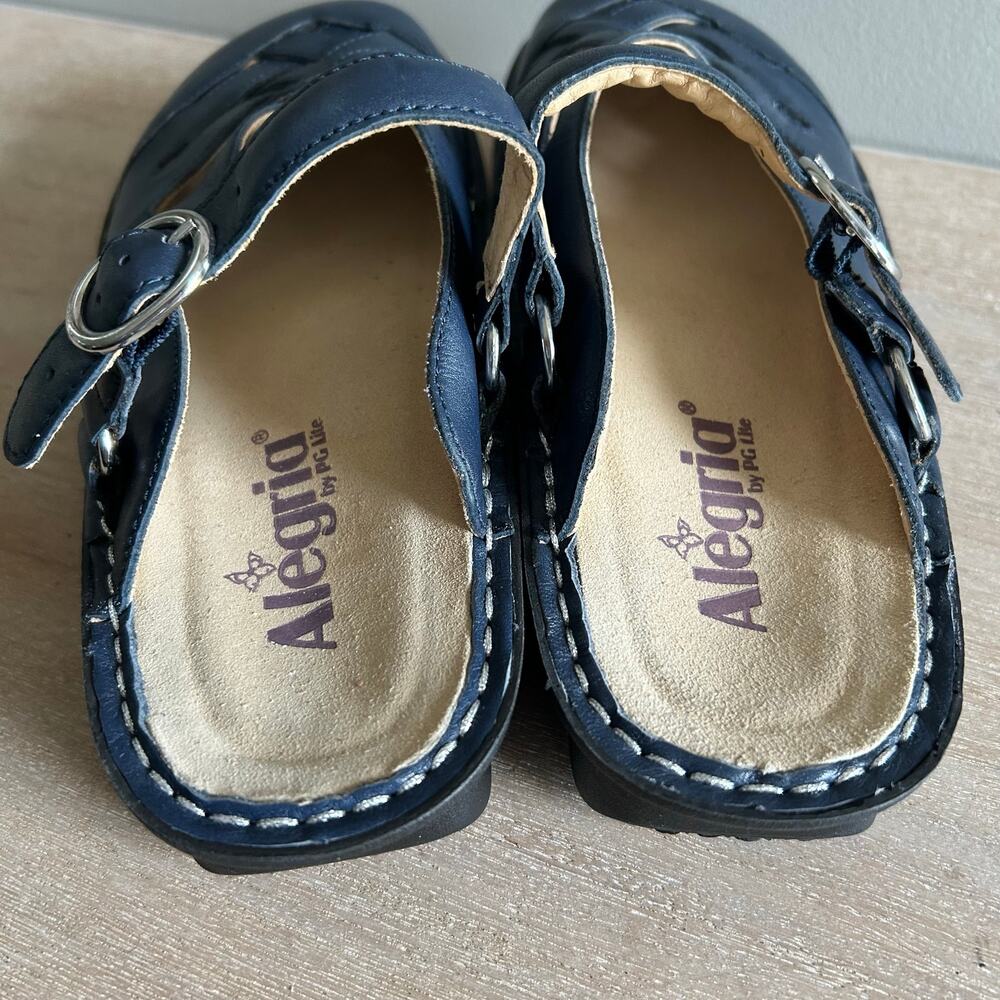 Alegria Women’s Fisherman Sandals, Size 38 EU – Navy Leather, Buckle Det - Picture 4 of 8